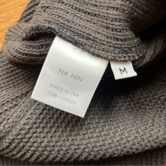 Na Nin Chloe Knit Ribbed Shorts Faded Black Sz Medium NWT - Picture 7 of 10